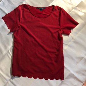 Red Shirt with scallops